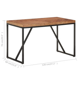 Table à dîner 120x60x76 cm Bois solide d'acacia et de manguier