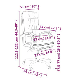 Fauteuil inclinable de bureau Crème Similicuir