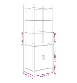 Buffet haut Blanc 60x40x173 cm Bois d'ingénierie