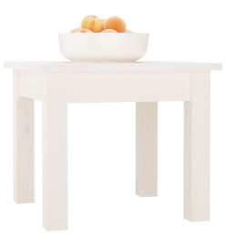 Table basse Blanc 35x35x30 cm Bois massif de pin