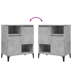 Buffets 3 pcs gris béton 60x35x70 cm bois d'ingénierie