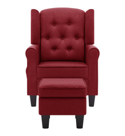 Fauteuil de massage avec repose-pied Rouge bordeaux Tissu