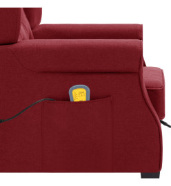 Fauteuil de massage avec repose-pied Rouge bordeaux Tissu