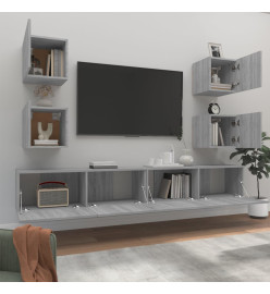 Ensemble de meubles TV 6 pcs Sonoma gris Bois d'ingénierie