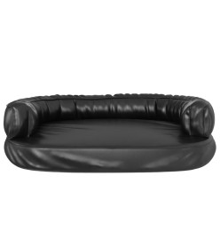 Lit pour chien ergonomique Mousse Noir 75x53 cm Similicuir