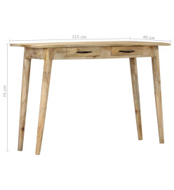 Table console 115x40x75 cm Bois de manguier massif brut