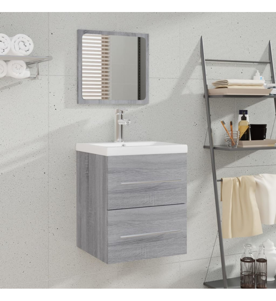 Armoire de salle de bain avec miroir Sonoma gris 41x38,5x48 cm