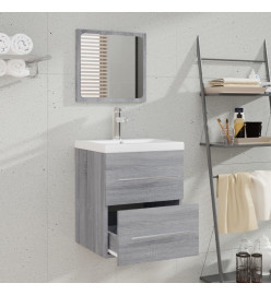 Armoire de salle de bain avec miroir Sonoma gris 41x38,5x48 cm