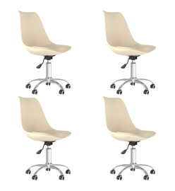 Chaises pivotantes à manger lot de 4 Crème Tissu