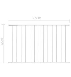 Panneau de clôture Acier enduit de poudre 1,7x1,25 m Blanc