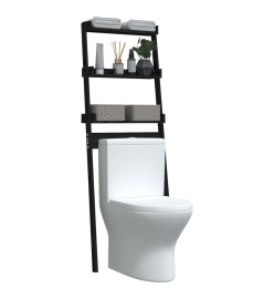 Étagère de toilette Noir 63,5x32x179 cm Bois de pin massif