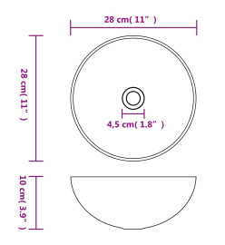 Lavabo de salle de bain Céramique Vert Rond