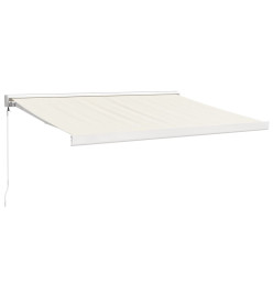 Auvent rétractable crème 3,5x2,5 m tissu et aluminium