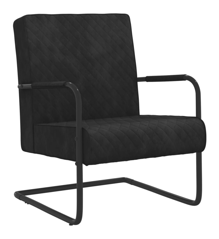 Chaise cantilever Noir Velours