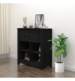 Buffet Noir 70x35x80 cm Bois massif de pin