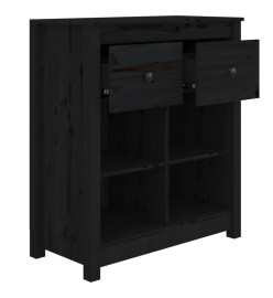 Buffet Noir 70x35x80 cm Bois massif de pin