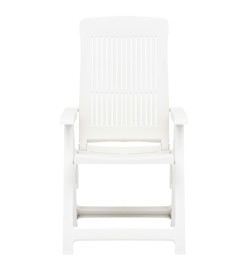 Chaises inclinables de jardin 2 pcs Plastique Blanc