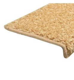 Tapis d'escalier 10 pcs 65x21x4 cm Beige