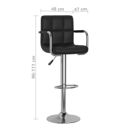 Tabourets de bar lot de 2 noir similicuir