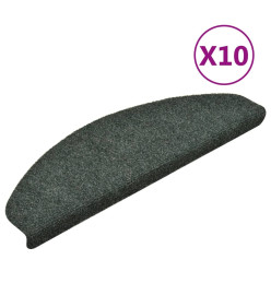 Tapis autoadhésifs de marches 10 pcs Vert 65x21x4 cm Aiguilleté