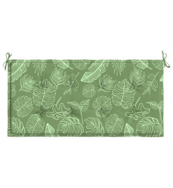 Coussin de banc de jardin motif de feuilles 100x50x3 cm