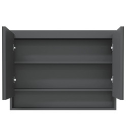 Armoire à miroir de salle de bain 80x15x60 cm MDF Gris