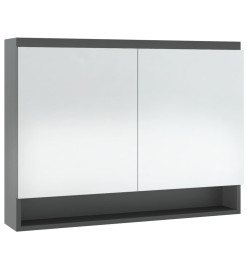 Armoire à miroir de salle de bain 80x15x60 cm MDF Gris