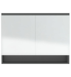 Armoire à miroir de salle de bain 80x15x60 cm MDF Gris