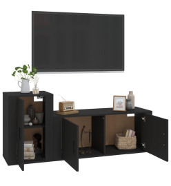 Ensemble de meubles TV 2 pcs noir bois d'ingénierie