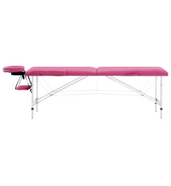 Table de massage pliable 2 zones Aluminium Rose