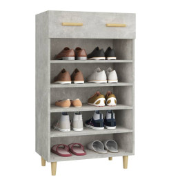 Armoire à chaussures Gris béton 60x35x105 cm Bois d'ingénierie