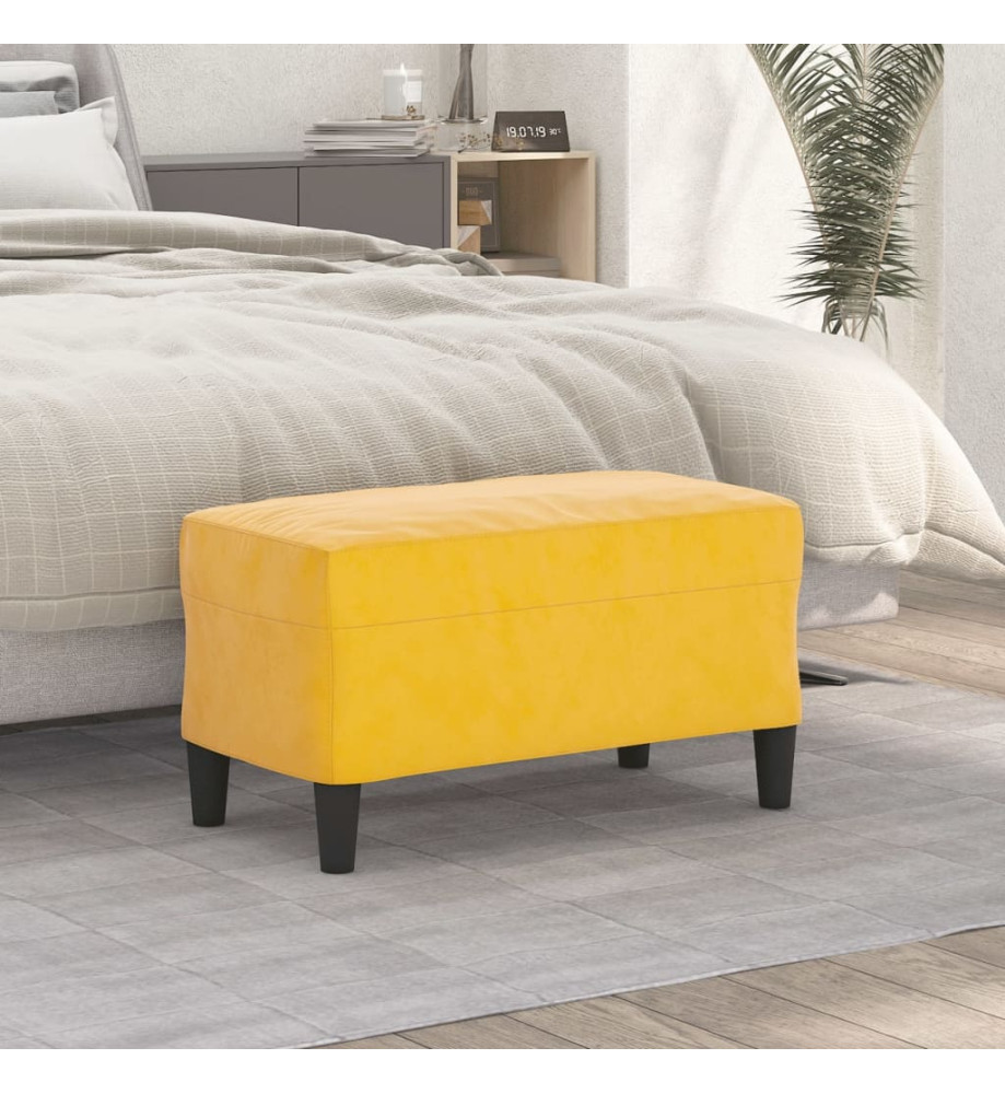 Banc Jaune 70x35x41 cm Velours