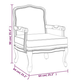 Fauteuil gris foncé 64x64x90 cm tissu