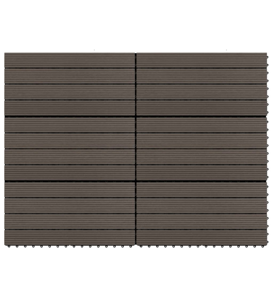 Carreaux de terrasse 6 pcs WPC 60x30 cm 1,08 m² Marron foncé