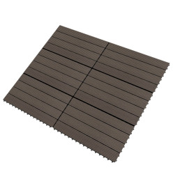 Carreaux de terrasse 6 pcs WPC 60x30 cm 1,08 m² Marron foncé