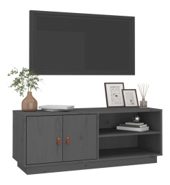 Meuble TV Gris 105x34x40 cm Bois de pin massif