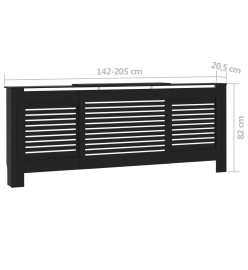 Cache-radiateur MDF Noir 205 cm