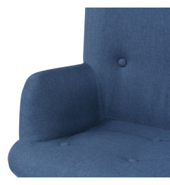 Fauteuil avec repose-pied Bleu Tissu