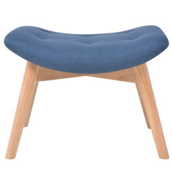 Fauteuil avec repose-pied Bleu Tissu