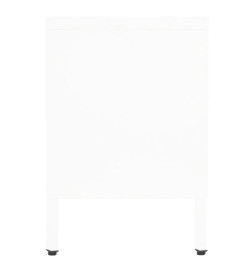 Meuble TV Blanc 90x30x44 cm Acier et verre