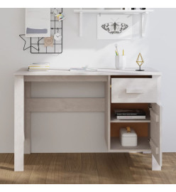 Bureau HAMAR Blanc 113x50x75 cm Bois massif de pin