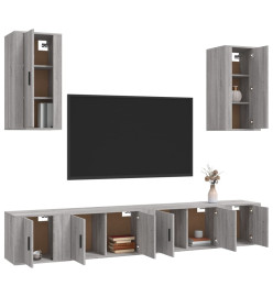 Ensemble de meubles TV 6 pcs Sonoma gris Bois d'ingénierie