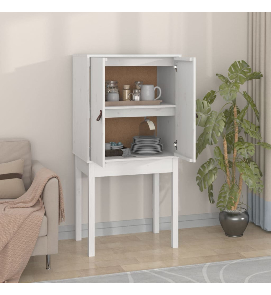 Buffet haut Blanc 60x40x120 cm Bois massif de pin Buffet haut Blanc 60x40x120 cm Bois massif de pin