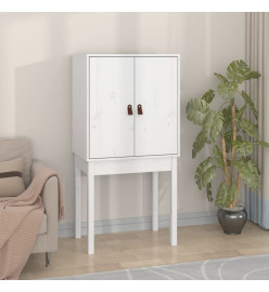 Buffet haut Blanc 60x40x120 cm Bois massif de pin