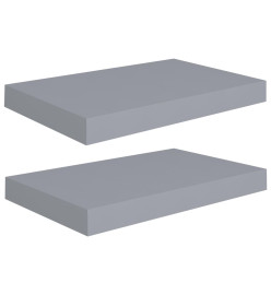 Étagères murales flottantes 2 pcs Gris 40x23x3,8 cm MDF