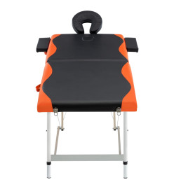 Table de massage pliable 2 zones Aluminium Noir et orange