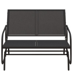 Banc oscillant de jardin noir 120,5x76x86,5 cm textilène/acier