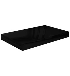 Étagère murale flottante 2 pcs Noir brillant 40x23x3,8 cm MDF