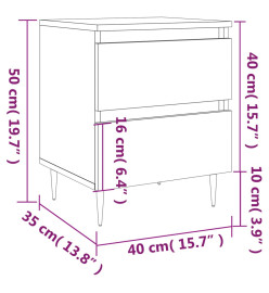 Table de chevet chêne sonoma 40x35x50 cm bois d’ingénierie