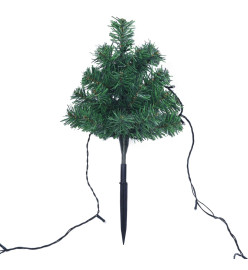 Arbres d'allée de Noël 6 pcs avec LED multicolores 45 cm PVC